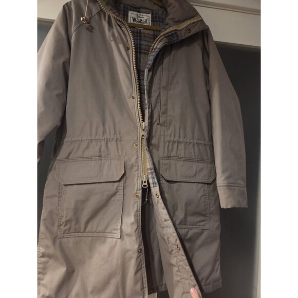 VTG Woolrich Woman Barn Chore Coat Wool Lined Plaid Sz L Parka USA MADE - Picture 2 of 16